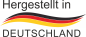 Preview: Logo Hergestellt in Deutschland mit Deutschlandfahne