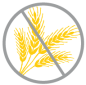Preview: Logo Getreidefrei: vier Getreideähren im Kreis, durchgestrichen.