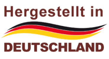 Logo: Hergestellt in Deutschland mit Deutschlandfahne
