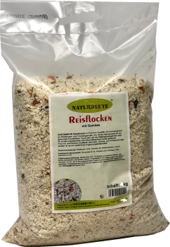 Bild zeigt Naturbeute Reisflocken im 10 kg Klarsichtsack