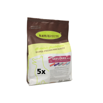 NATURBEUTE Geflügel & Reis Maxi 5 kg (= 5 x 1 kg Umpack) glutenfrei * INFLATIONS-AKTION