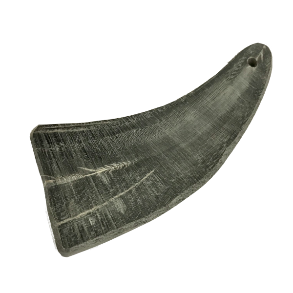 Bild zeigt eine halbierte Büffelhornspitze von ca. 20 cm Länge lose liegend.
