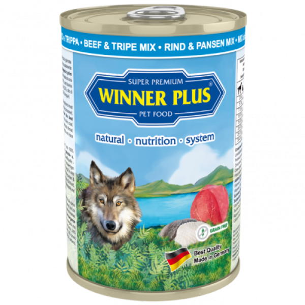 400 g Dose Winner Plus Rind & Pansen gemischt, Nassfutter