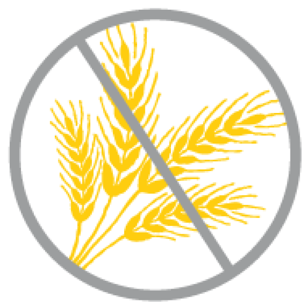 Logo getreidefrei: 4 Weizenähren im Kreis, durchgestrichen